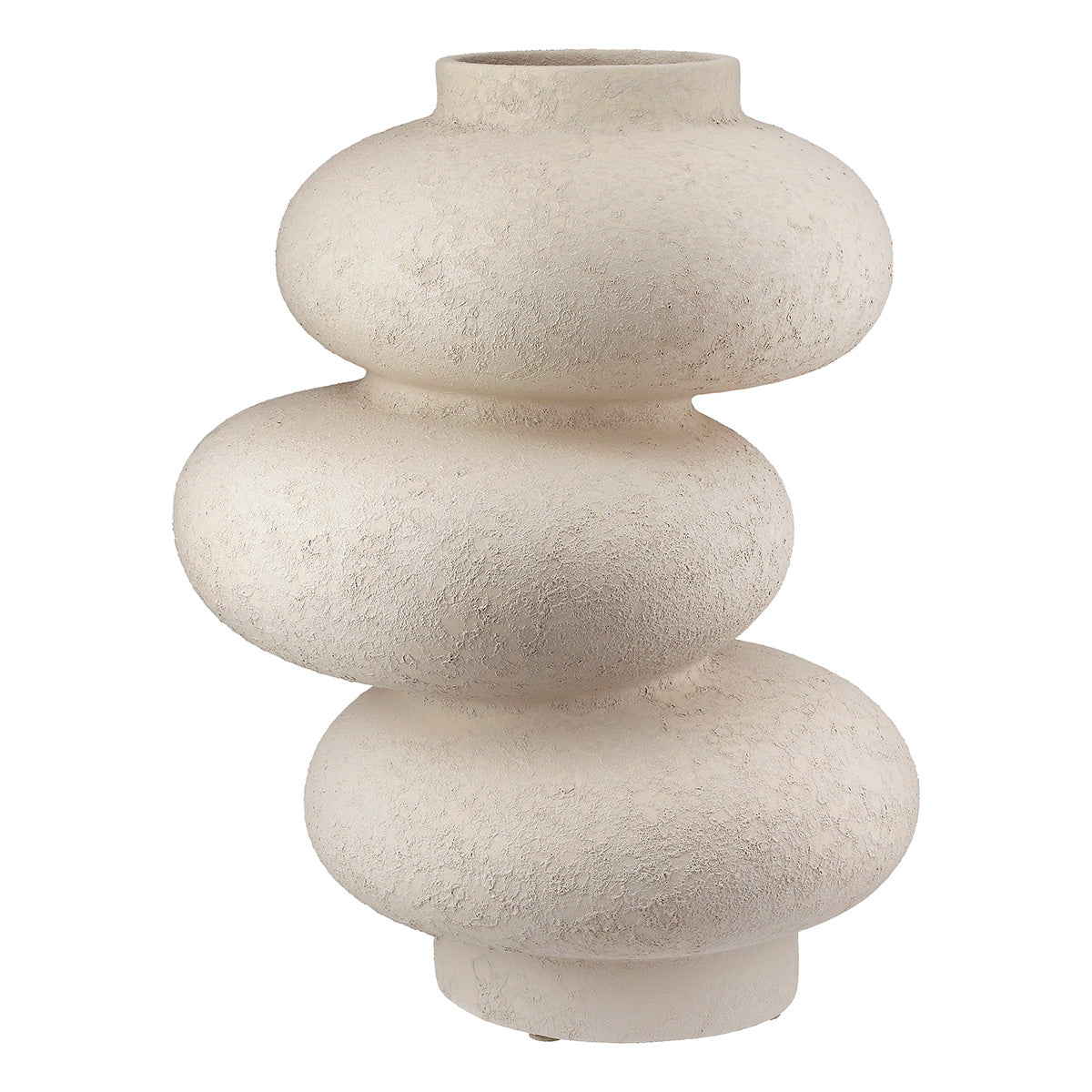 Light gray Gilde ceramic vase with stone dome design, 29cm tall, featuring a smooth finish and modern aesthetic.