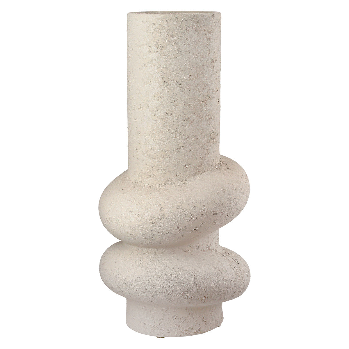 Light gray Gilde ceramic vase ring with a 31cm height, featuring a modern, rounded design for decorative display.