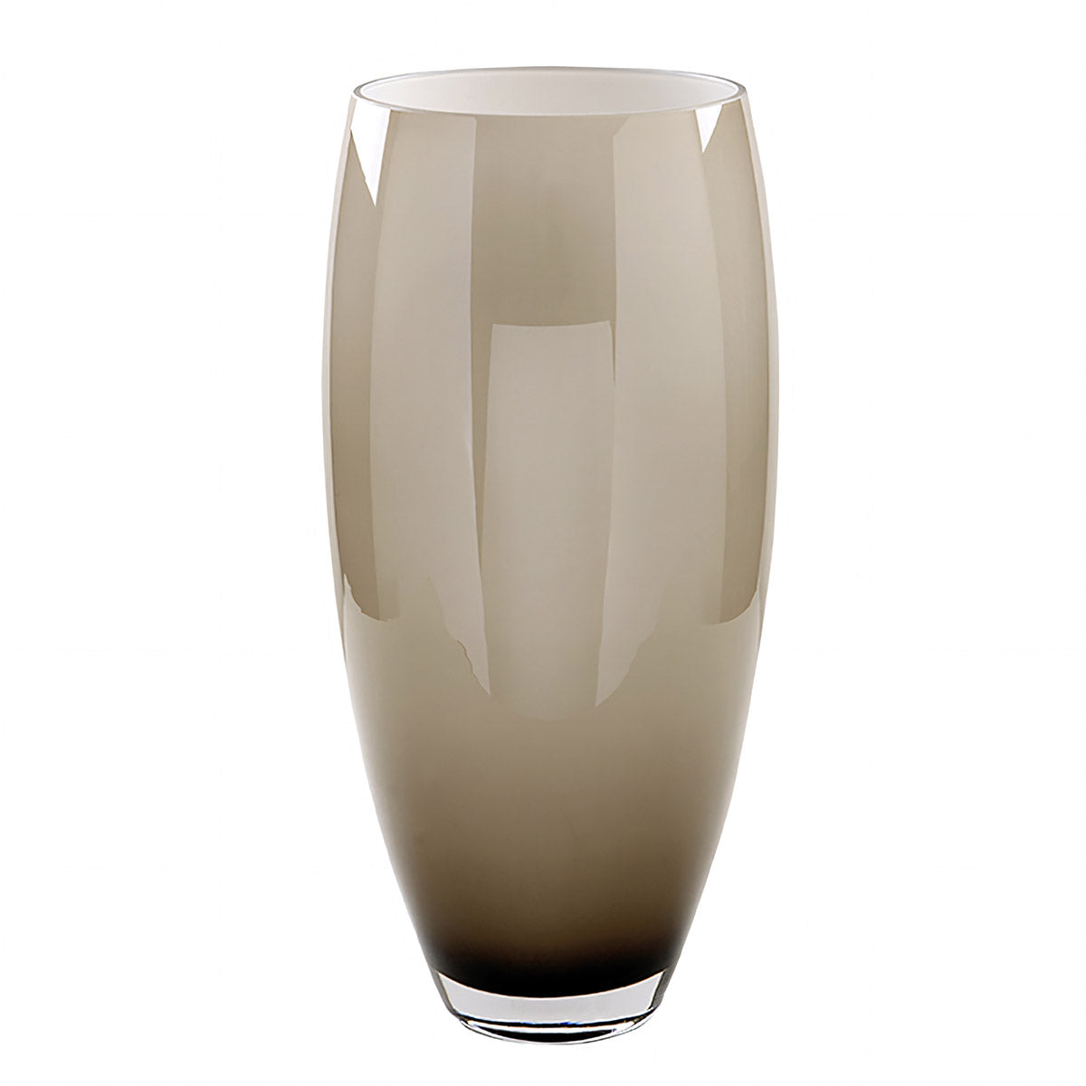 Gilde Africa Glass Vase in brown, 40cm tall, with a sleek, modern design and smooth surface, ideal for decorative floral arrangements.