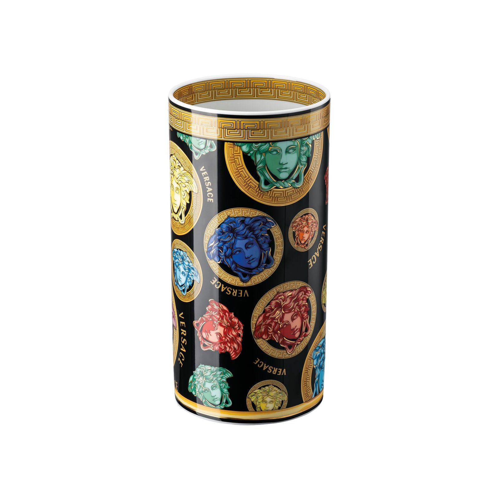 Versace Medusa Amplified vase, 24cm tall, featuring intricate design and bold Medusa motif, perfect for elegant home decor.