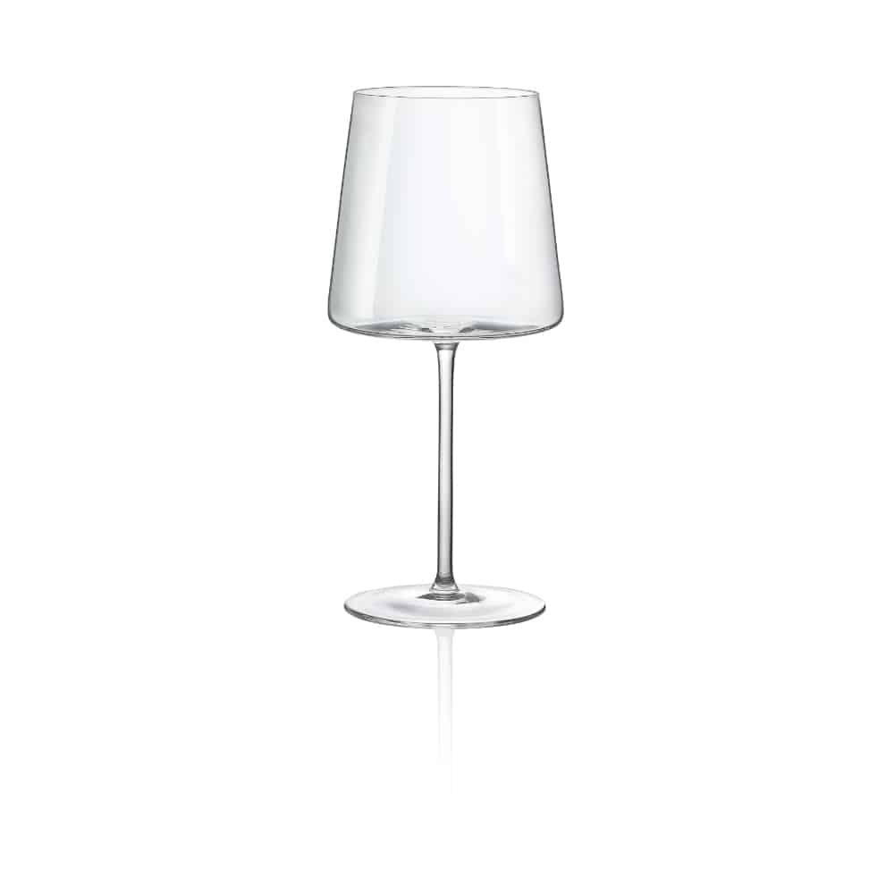 Set of six Bohemia Crystal Bohemia Red Wine Ray glasses, 450ml each, showcasing elegant glassware for wine serving.