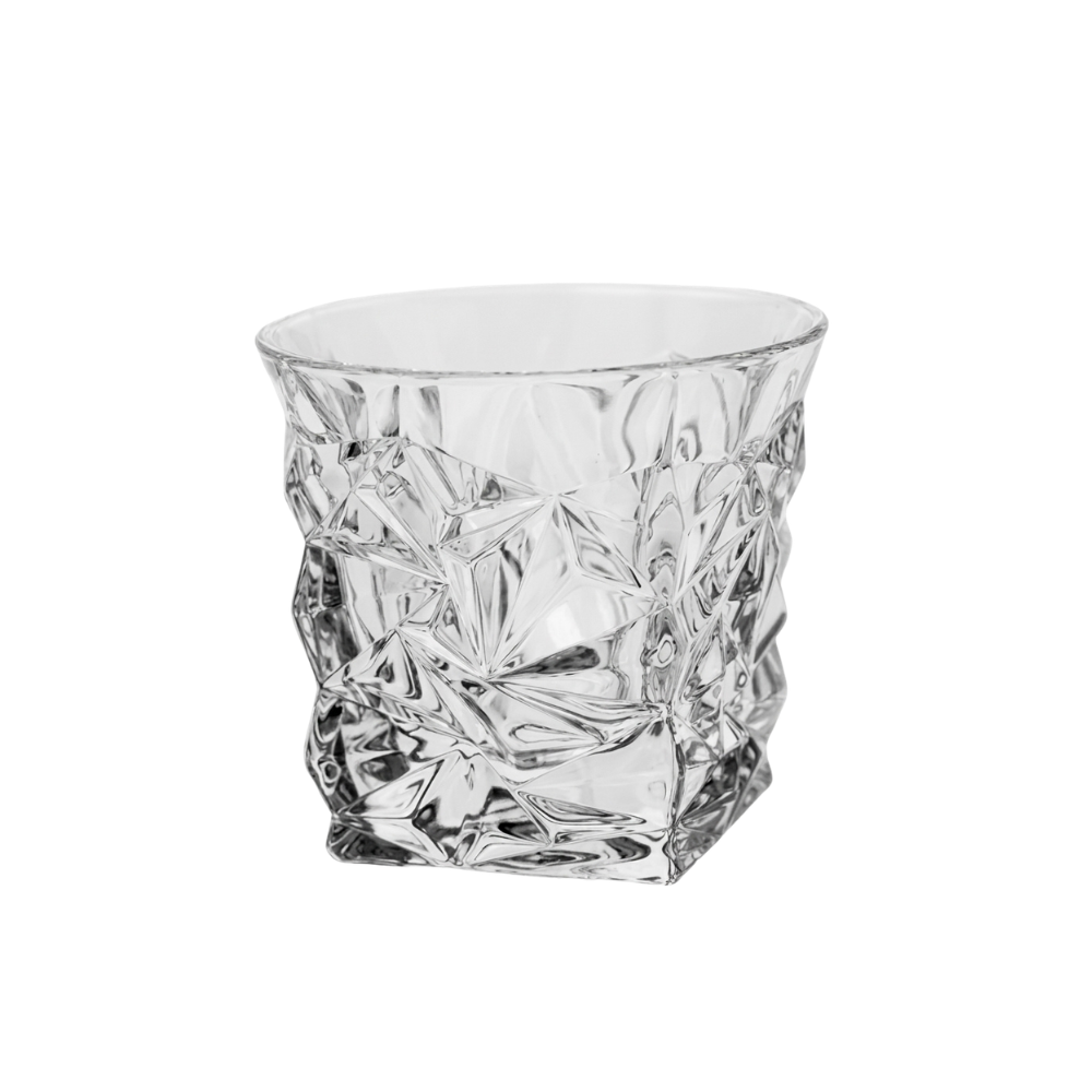 Set of six Bohemia Crystal Dof Tumblers in Glacier style, 350ml capacity, showcasing clear, elegant glassware for beverages.