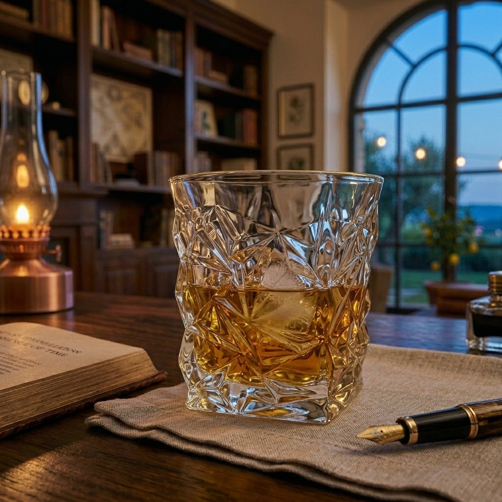 Set of six Bohemia Crystal Dof Tumblers in Glacier style, 350ml each, featuring elegant, clear glass with a smooth design.