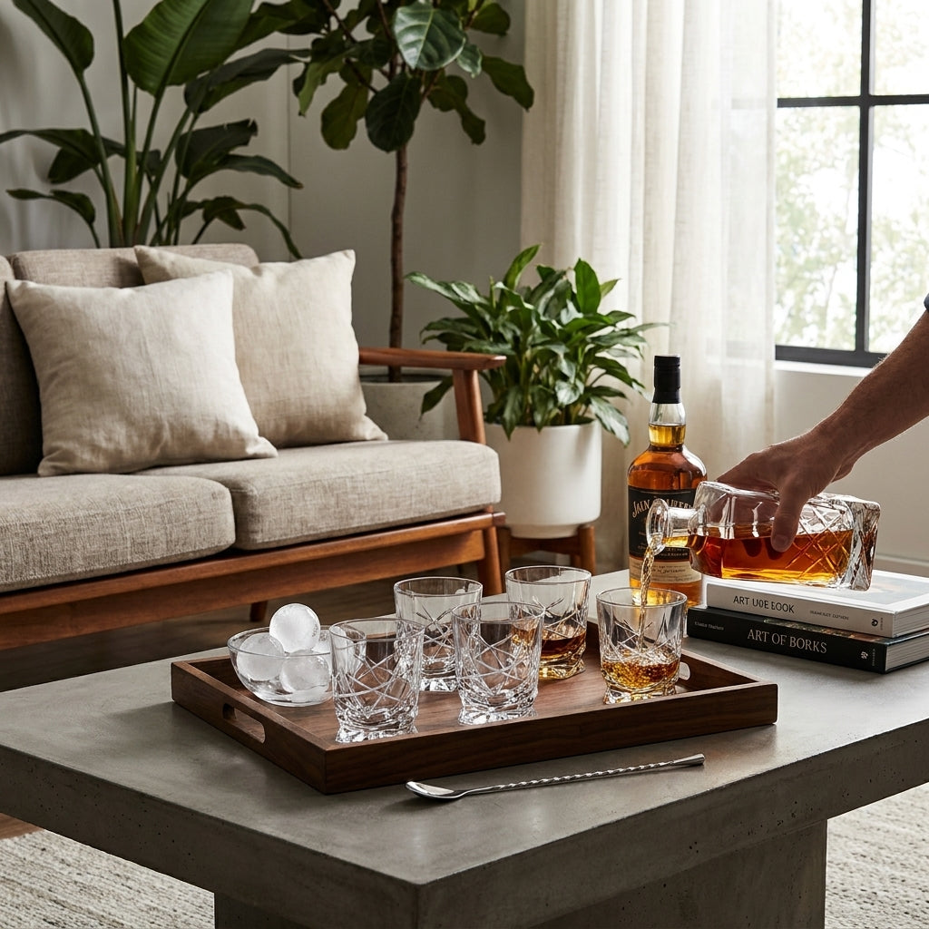 Set of six Bohemia Crystal Porto Jackstraw tumblers, 320 ml each, clear glass with a stylish design for beverages.
