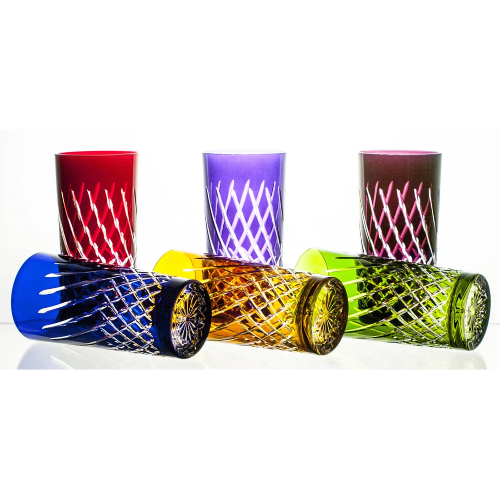 Kolglass Julia highball glass in violet, 350ml, showing its elegant design and clear glass material.