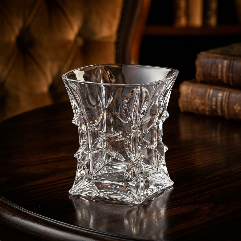 Set of six Bohemia Crystal Whisky Tumblers, 240ml, with elegant design, perfect for enjoying fine spirits.