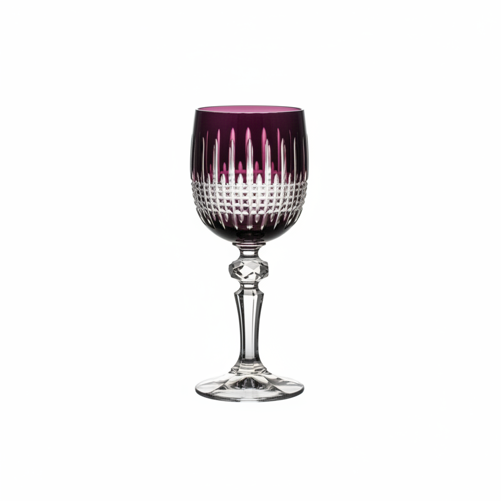 Kolglass Julia violet wine glass with 170ml capacity, featuring a clear stem and elegant design for wine serving.