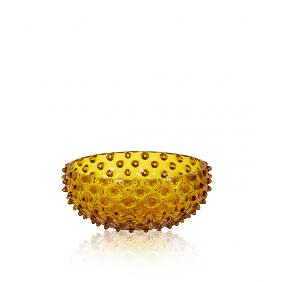 Spilhaus Anna Von Lipa Tapas dish in 17 cm amber glass, showcasing a stylish and functional serving plate with a smooth finish.