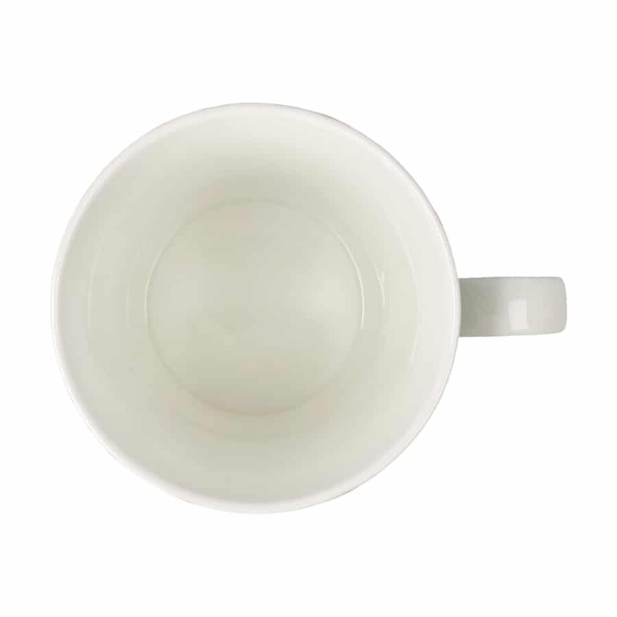 Goebel Dragonfly Tiffany ceramic mug featuring a colorful dragonfly design on a white background.