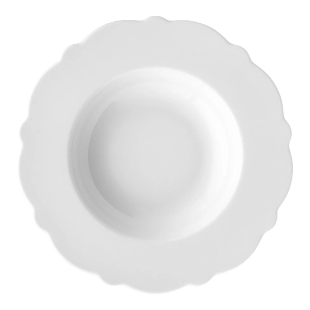 Alessi dressed porcelain soup bowl with elegant design, perfect for serving soups in a stylish dining setting.
