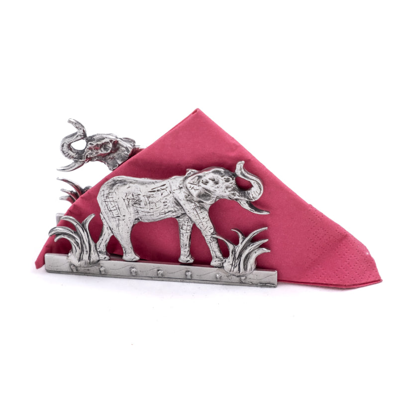Earth Angel elephant-shaped napkin holder with detailed design, made of ceramic, featuring a charming and decorative elephant figure.