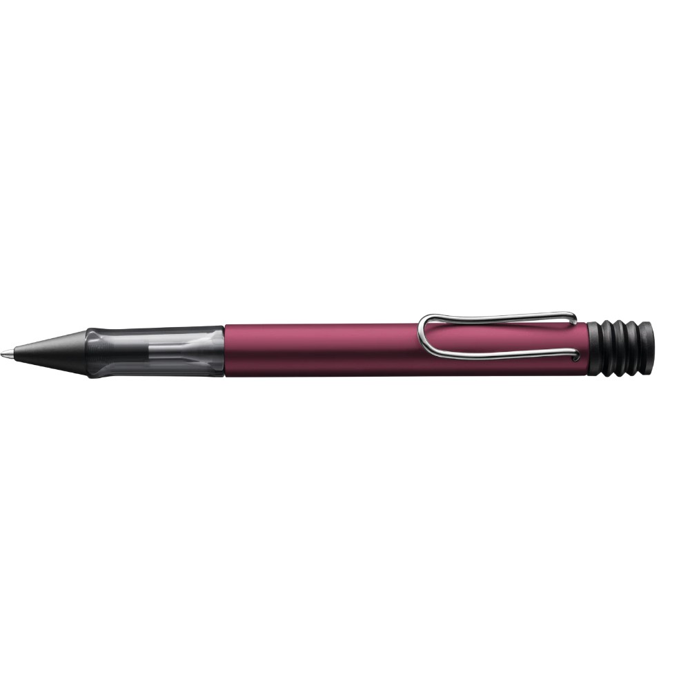 Lamy AL-star ballpoint pen with anodized aluminum barrel and silver clip, sleek writing instrument in black ink
