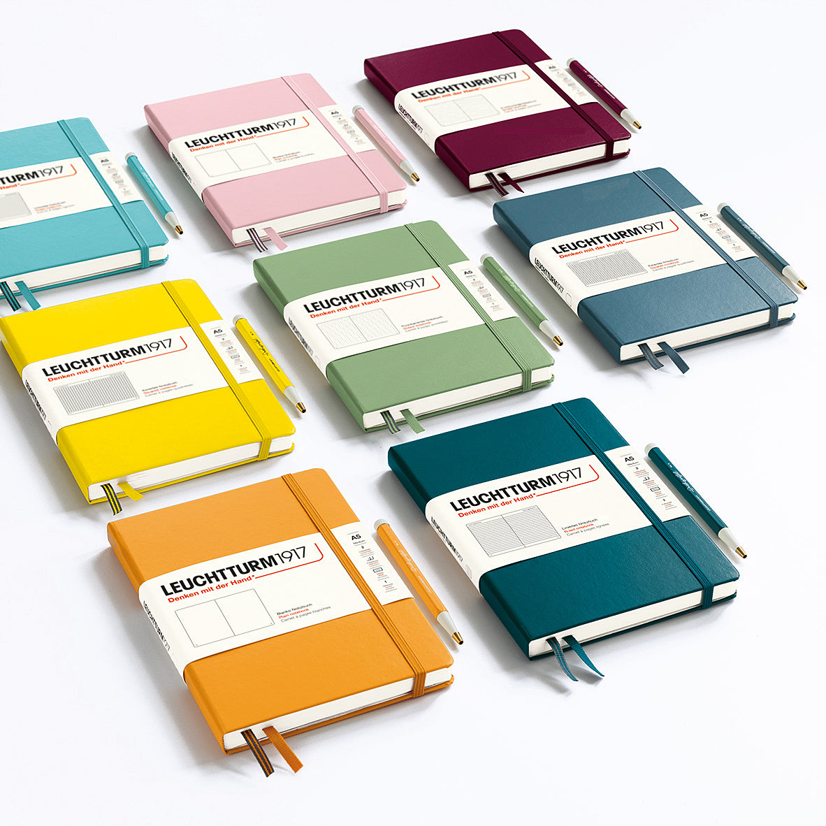 Leuchtturm1917 medium A5 softcover notebook with ruled pages and numbered sheets for journaling or note-taking.