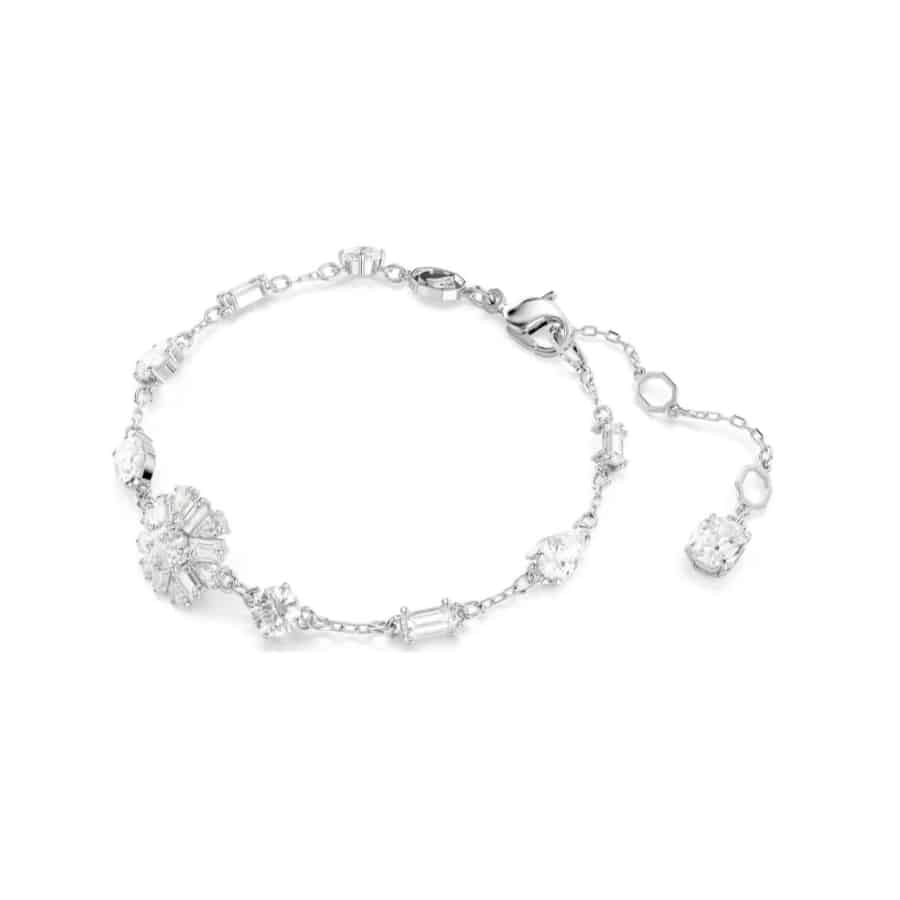 Swarovski Idyllia bracelet featuring sparkling crystal beads and elegant design on a delicate silver chain.