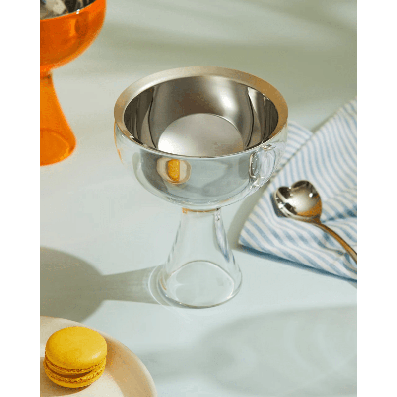 Aless Ice Cream Bowl & Spoon Big Love Stainless Steel -Alessi