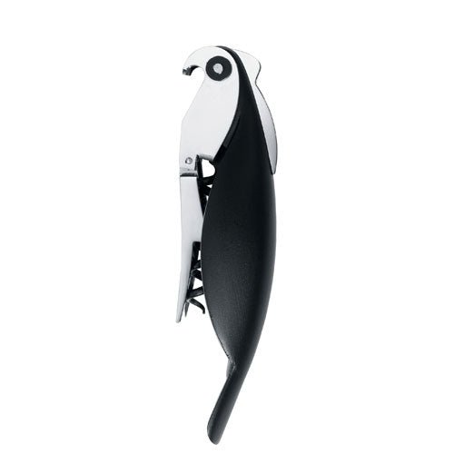 Alessi Corkscrew Parrot (Black)(13cm) -Alessi