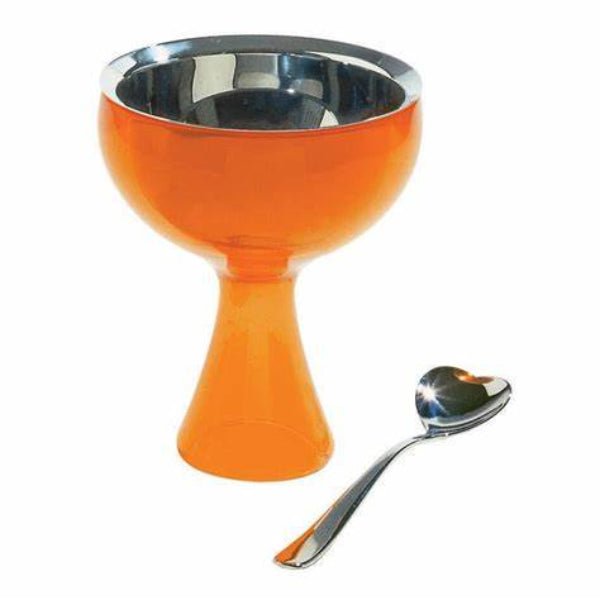 Alessi Ice Cream Bowl & Spoon Big Love Orange -Alessi