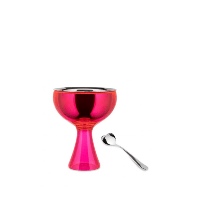 Alessi Ice Cream Bowl & Spoon Big Love Pink -Alessi