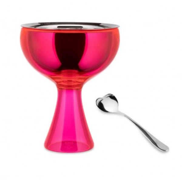 Alessi Ice Cream Bowl & Spoon Big Love Pink -Alessi