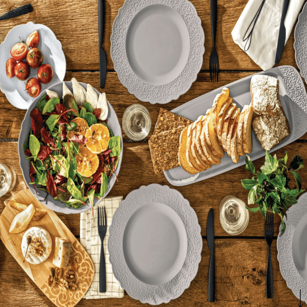 Alessi Plate Flat Warm Gray -Alessi