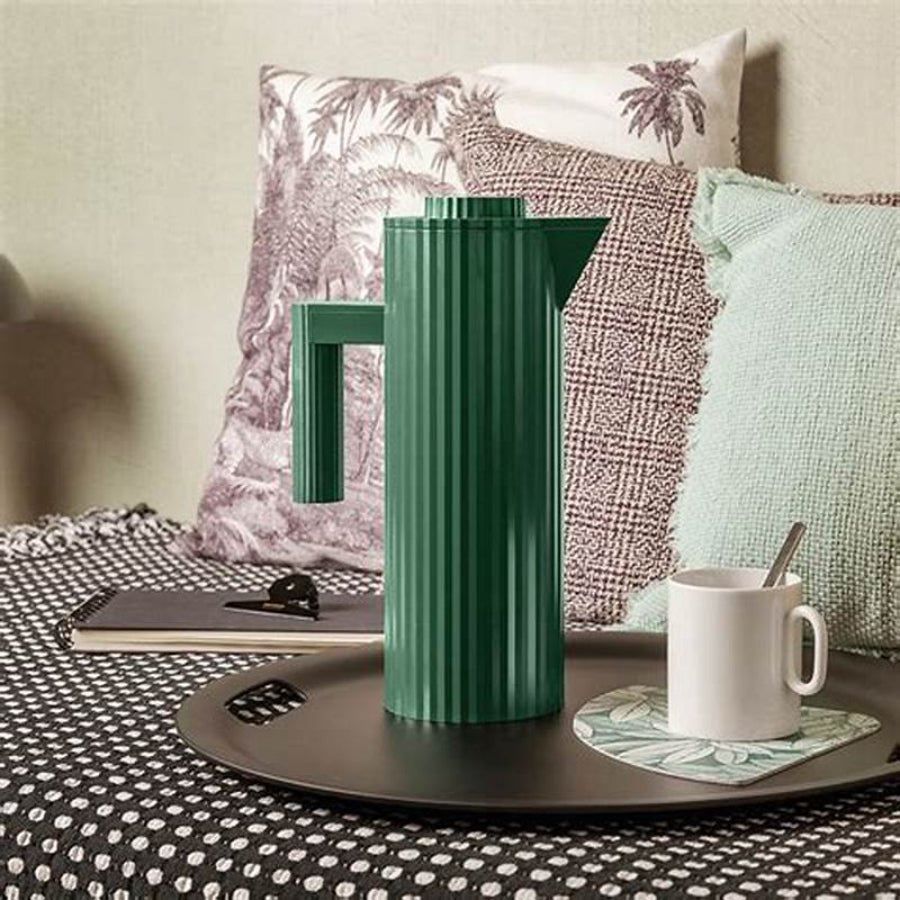 Alessi Plisse Jug Vacuum Glass Green 1L -Alessi