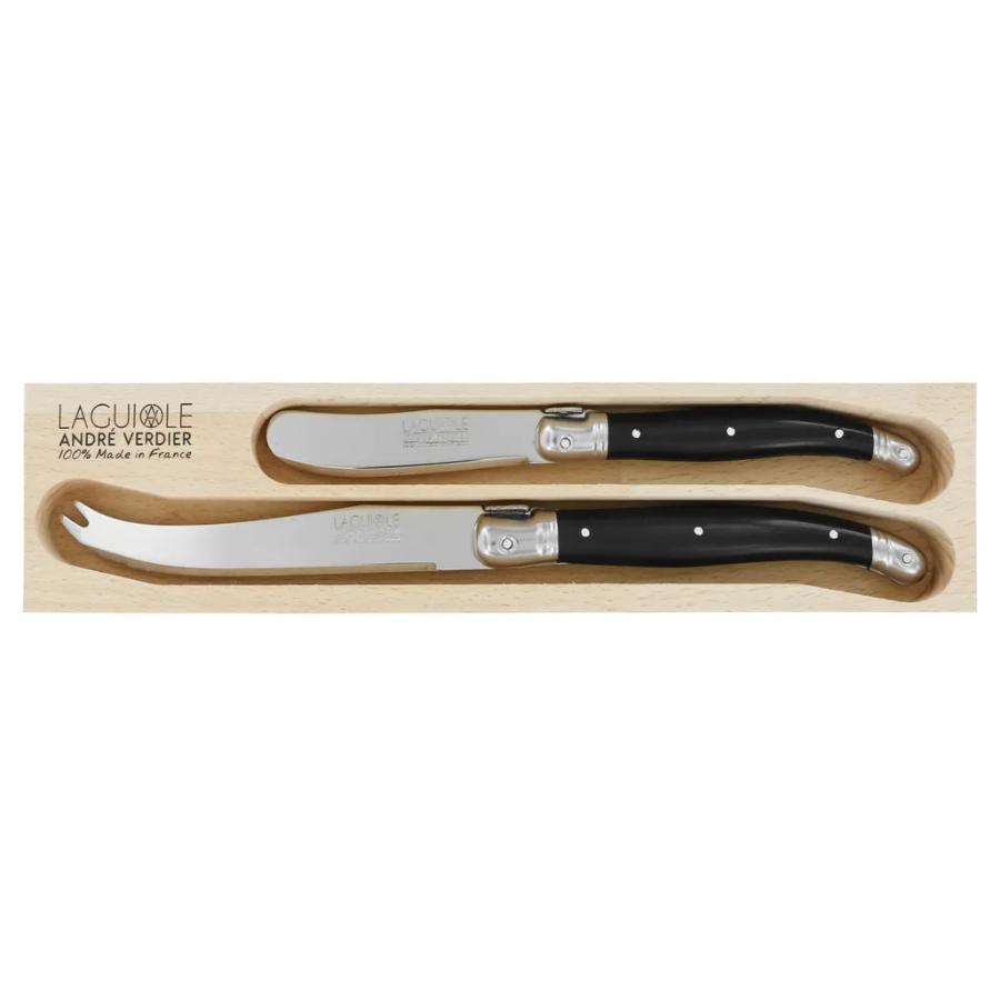 Andre Verdier Cheese & Butter Knife Set, Set of 2 - Black -Verdier