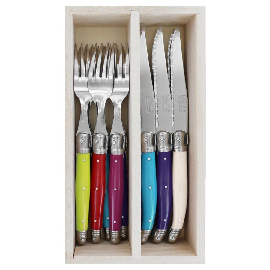 Andre Verdier Steak Knives & Forks Set - Fan (12pc in wooden box) -Verdier