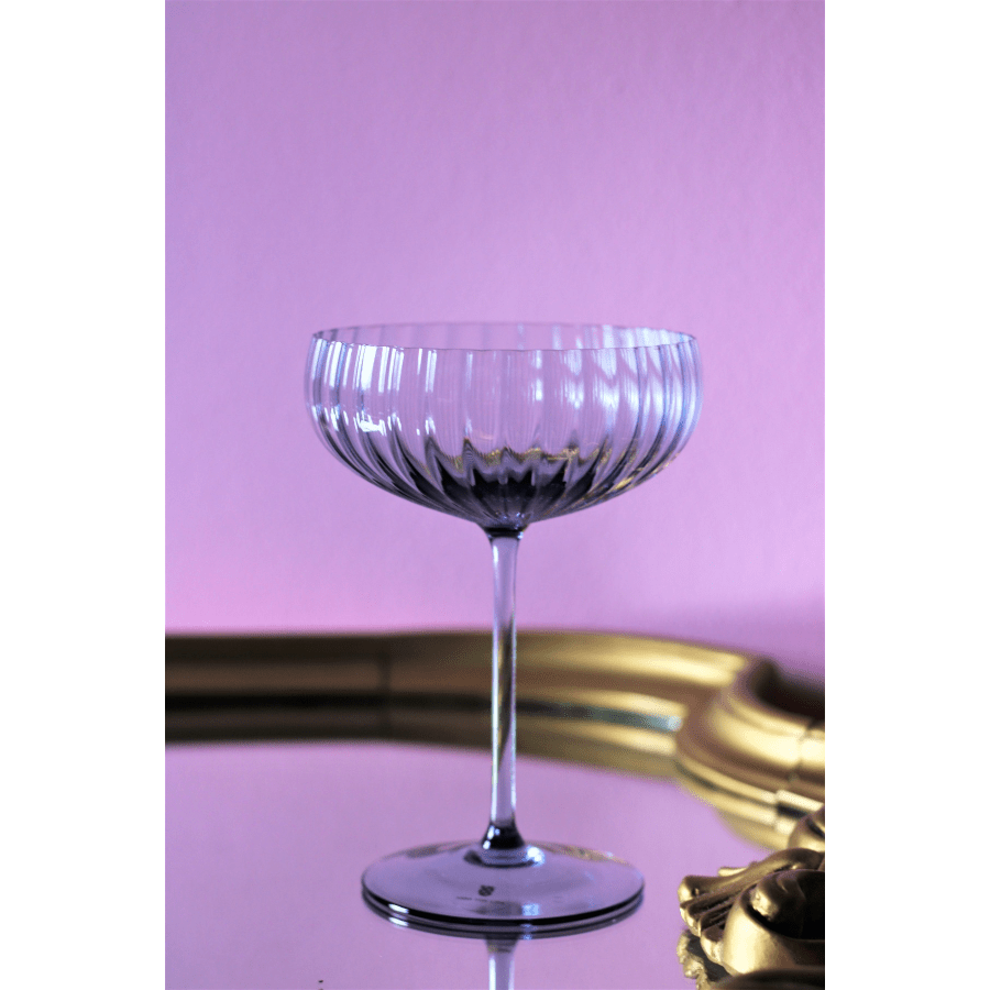 Anna Von Lipa Lyon Champagne Saucer Blue smoke (Set of 2) -Spilhaus