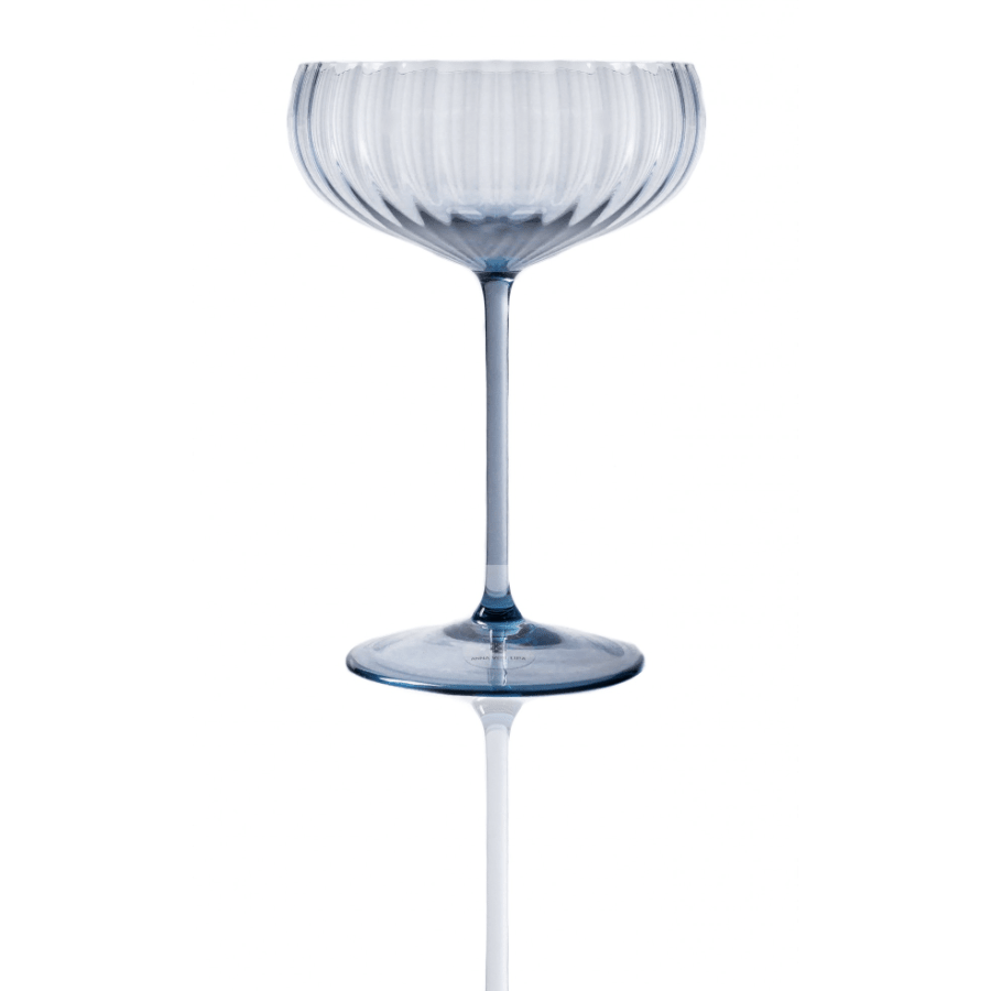 Anna Von Lipa Lyon Champagne Saucer Blue smoke (Set of 2) -Spilhaus