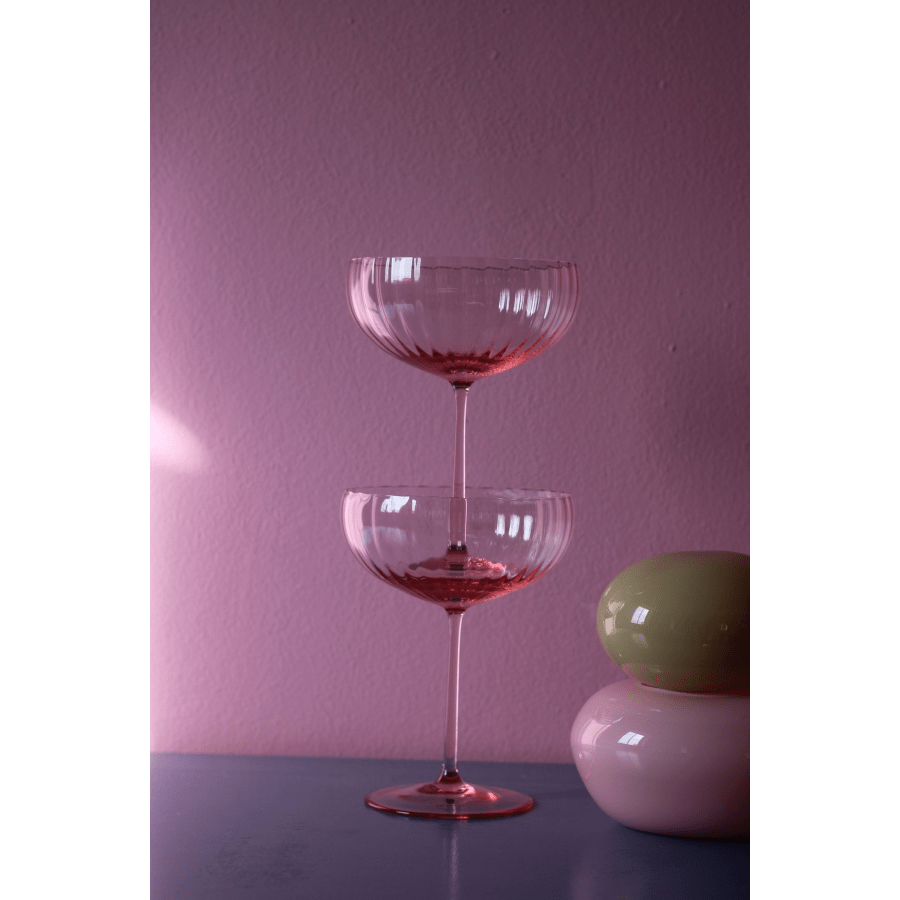 Anna Von Lipa Lyon Champagne Saucer Rosa (Set of 2) -Spilhaus