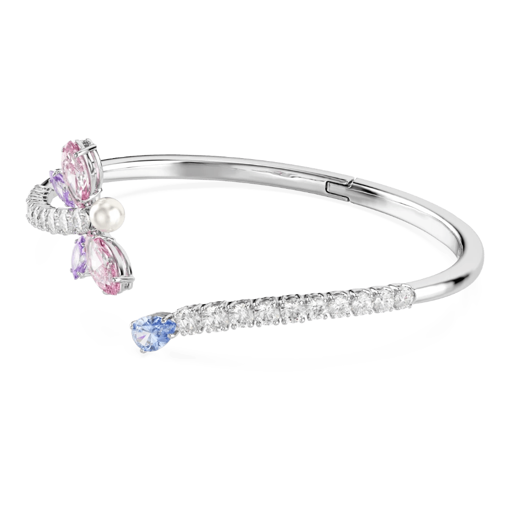 Ariana Grande x Swarovski bangle, Mixed cuts, Dragonfly, Multicolored, Rhodium plated -Swarovski