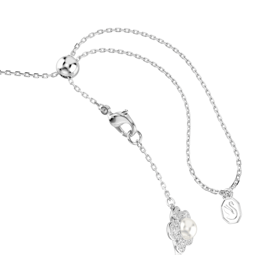 Ariana Grande x Swarovski choker, Crystal pearl, Round cut, White, Rhodium plated , Capital collection -Swarovski