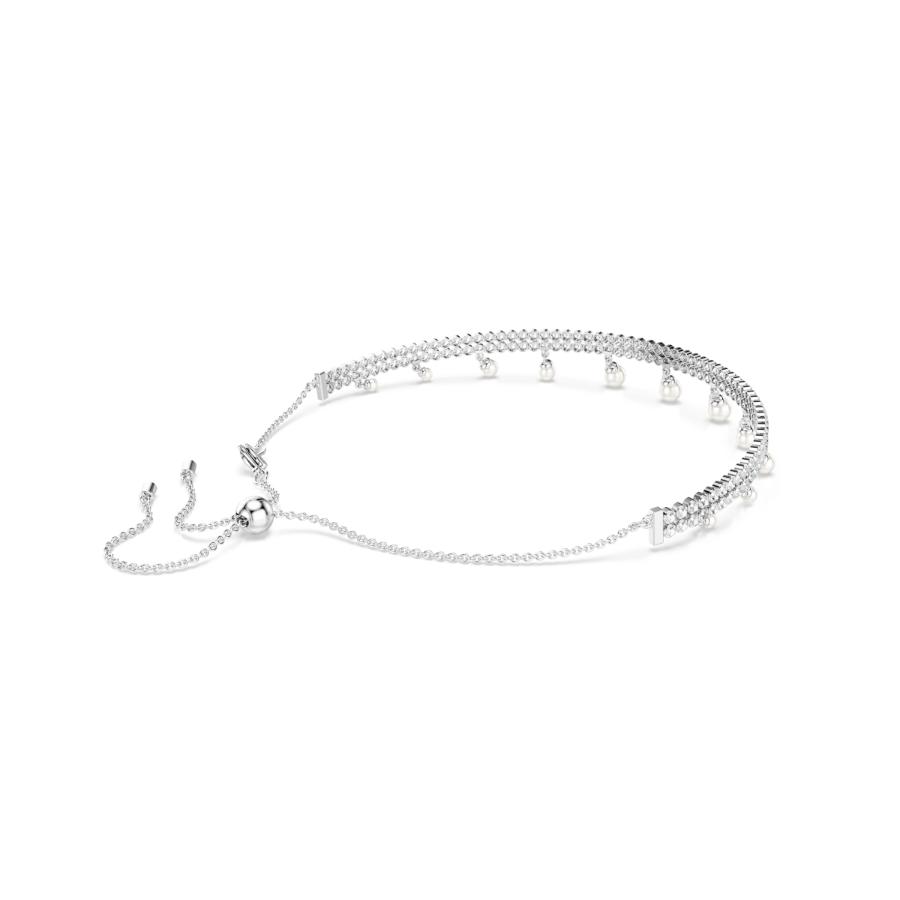 Ariana Grande x Swarovski Choker, Crystal Pearl, White, Rhodium Plated -Swarovski