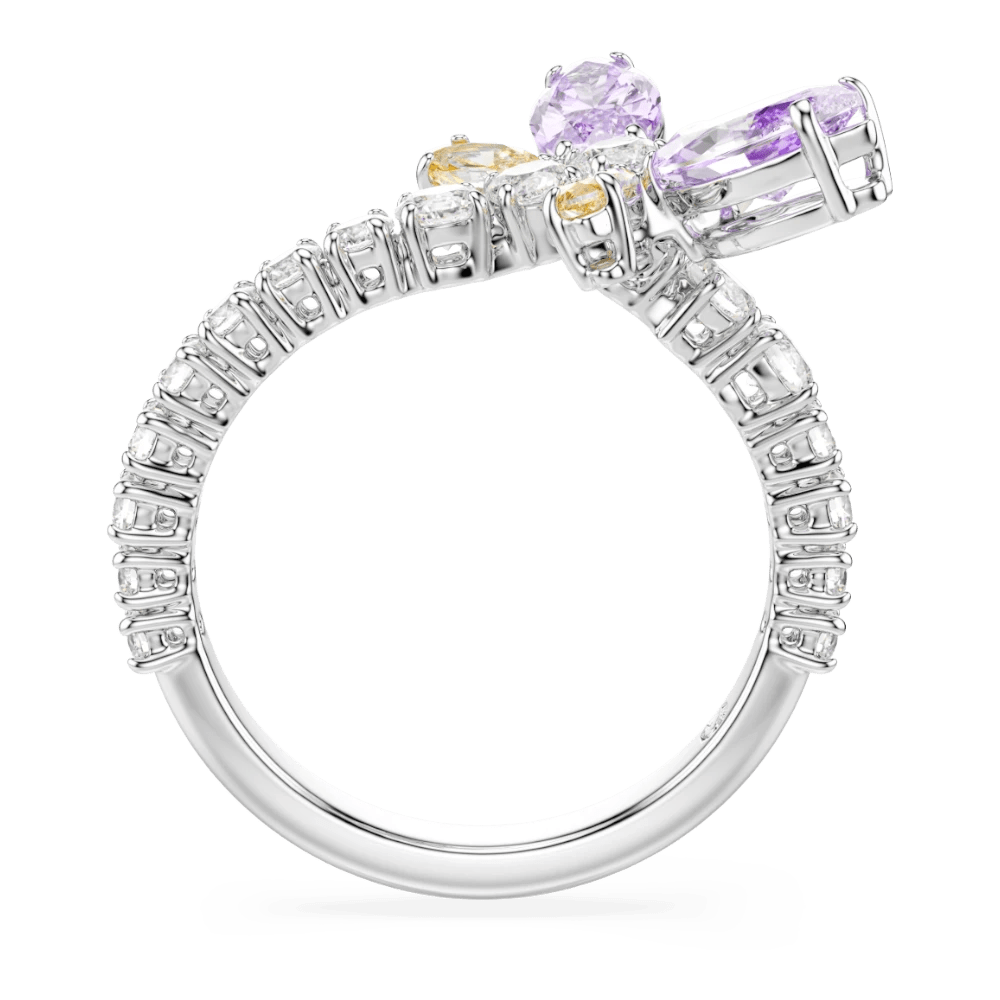 Ariana Grande x Swarovski motif ring, Mixed cuts, Dragonfly, Multicolored, Rhodium plated -Swarovski