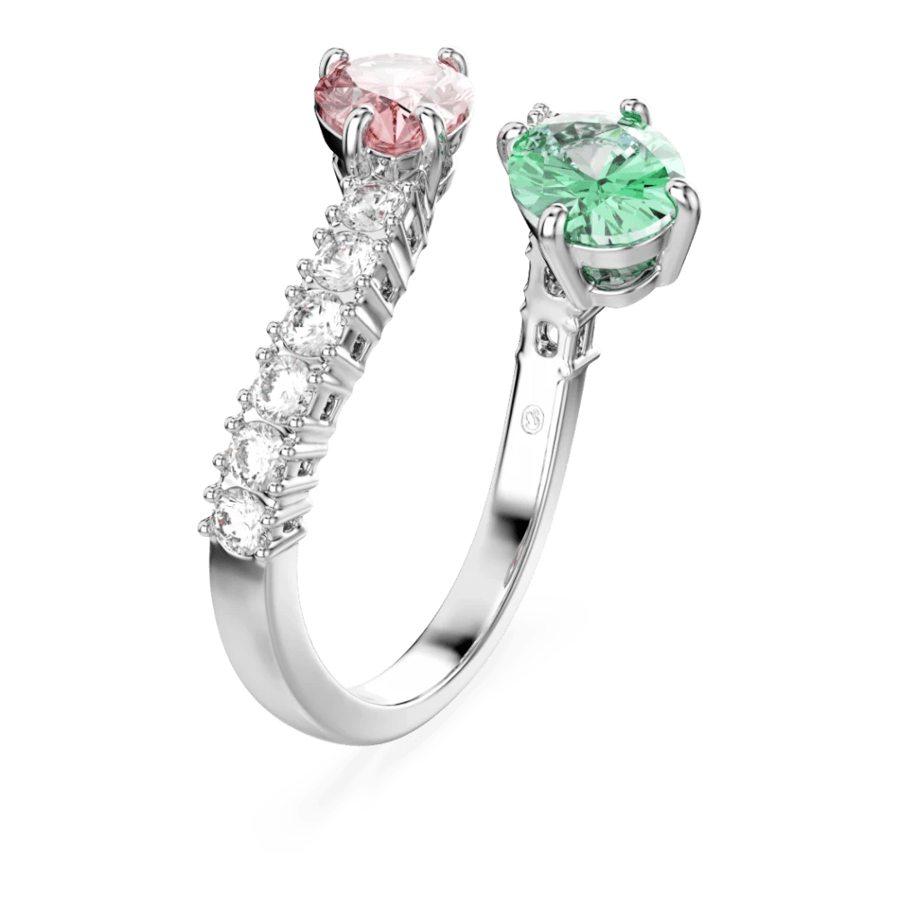Ariana Grande x Swarovski open ring, Mixed cuts, Multicolored, Rhodium plated -Swarovski