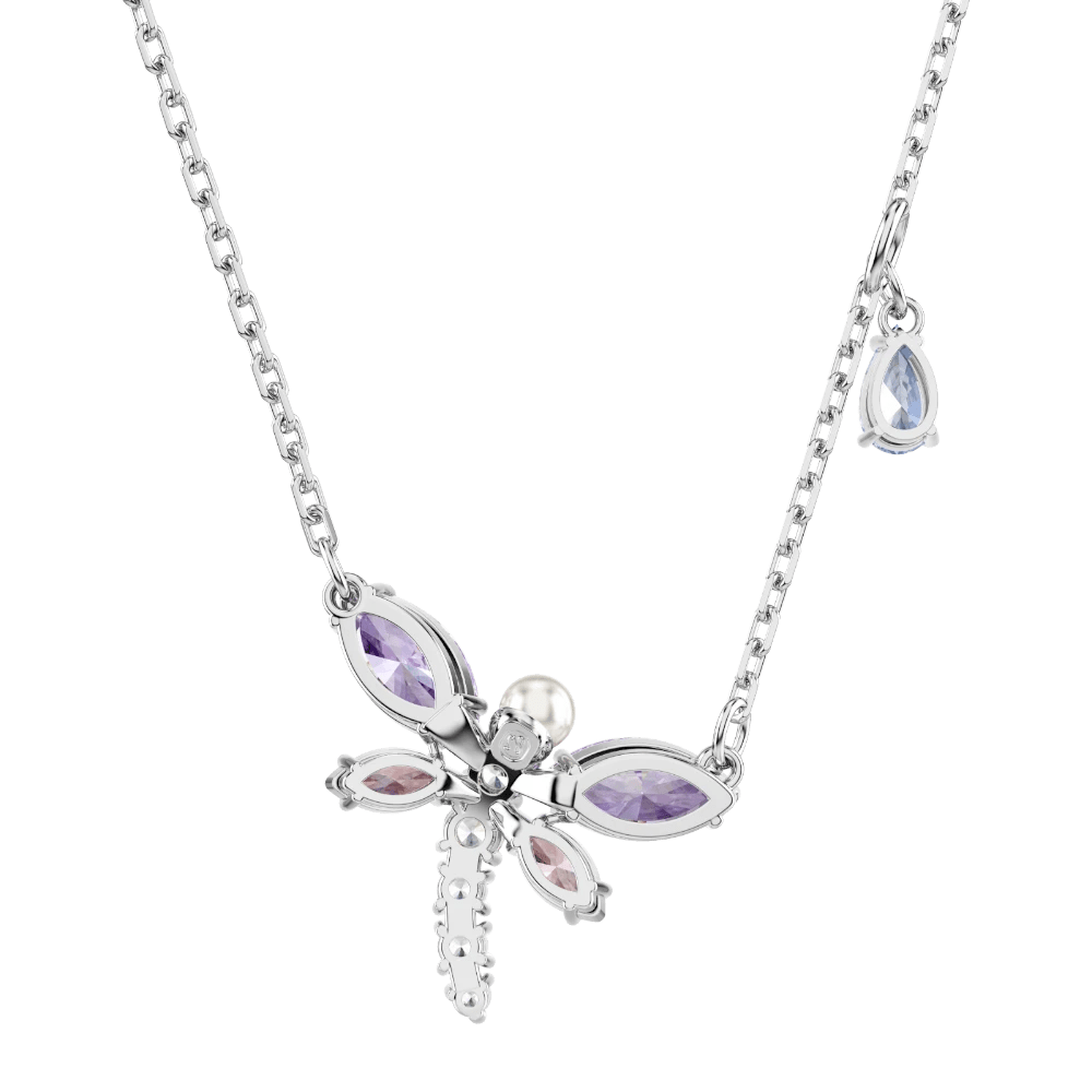 Ariana Grande x Swarovski pendant, Mixed cuts, Dragonfly, Multicolored, Rhodium plated -Swarovski