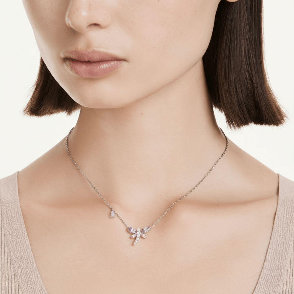 Ariana Grande x Swarovski pendant, Mixed cuts, Dragonfly, Multicolored, Rhodium plated -Swarovski