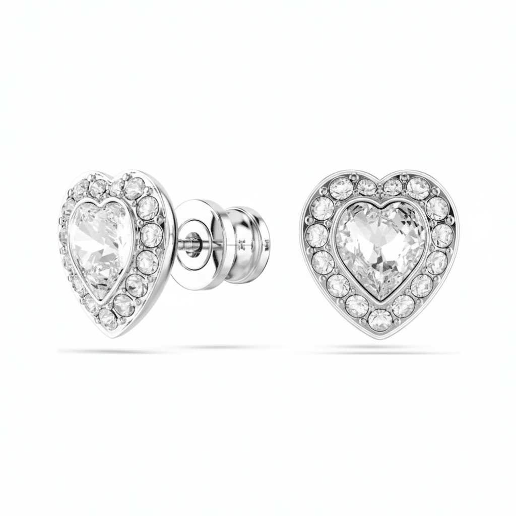 Ariana Grande x Swarovski Set, Mixed Cuts, Heart, White, Rhodium Plated -Swarovski
