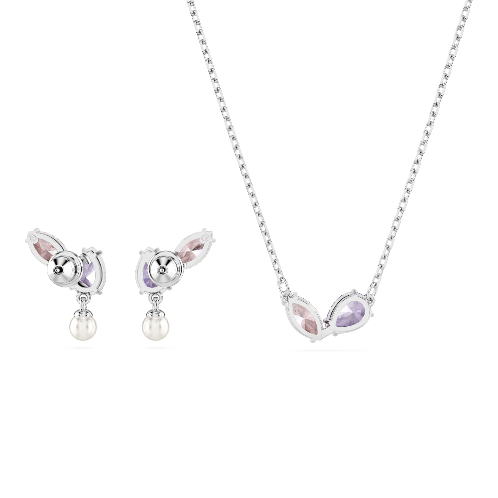 Ariana Grande x Swarovski set, Mixed cuts, Multicolored, Rhodium plated -Swarovski