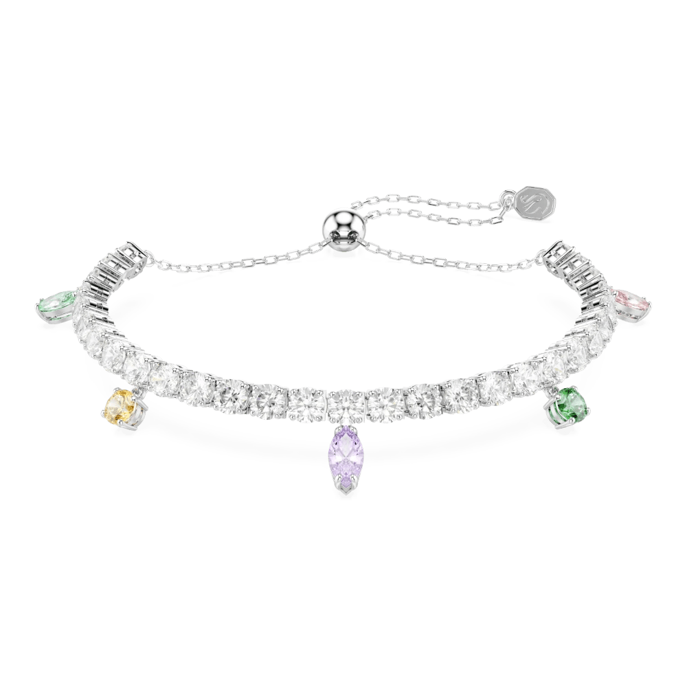 Ariana Grande x Swarovski Tennis bracelet, Mixed cuts, Multicolored, Rhodium plated -Swarovski