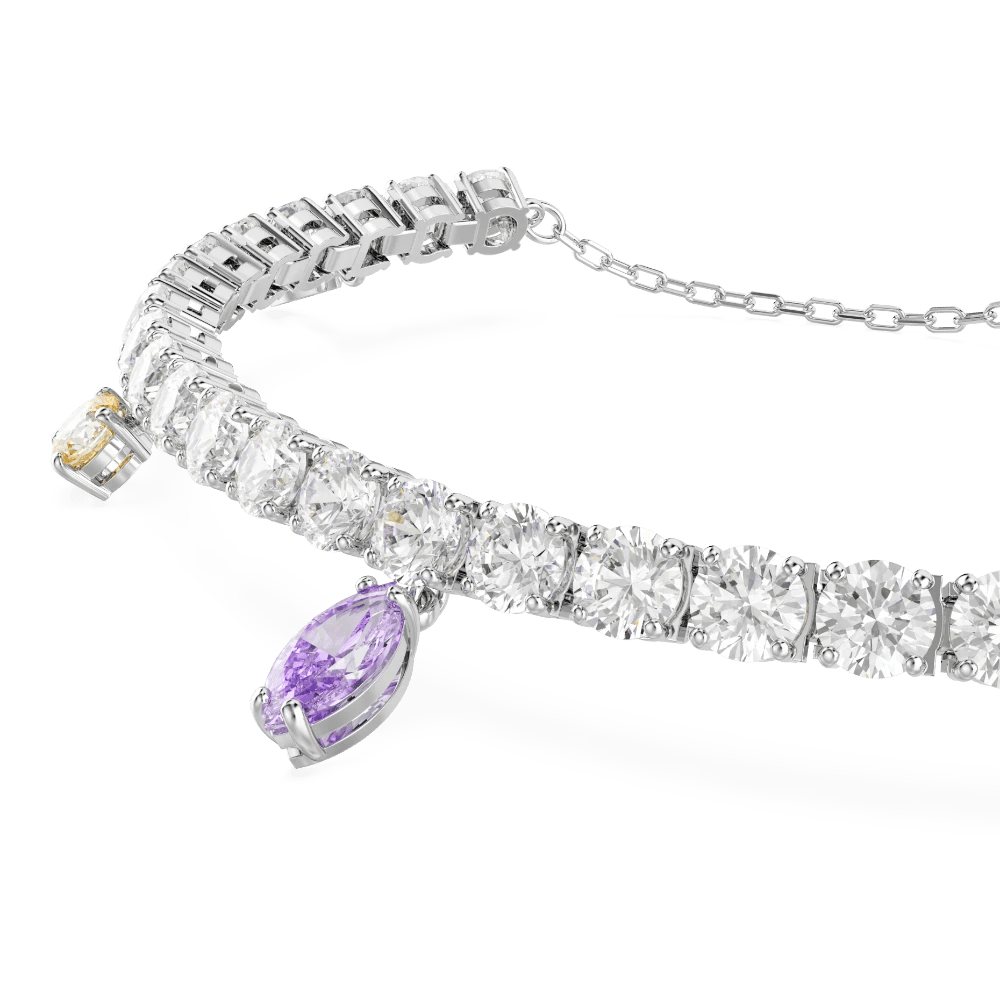 Ariana Grande x Swarovski Tennis bracelet, Mixed cuts, Multicolored, Rhodium plated -Swarovski