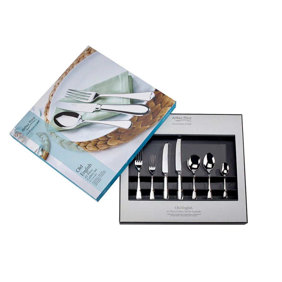 Arthur Price Cutlery Set Old English 42 Piece Boxed Stainless Steel -Arthur Price