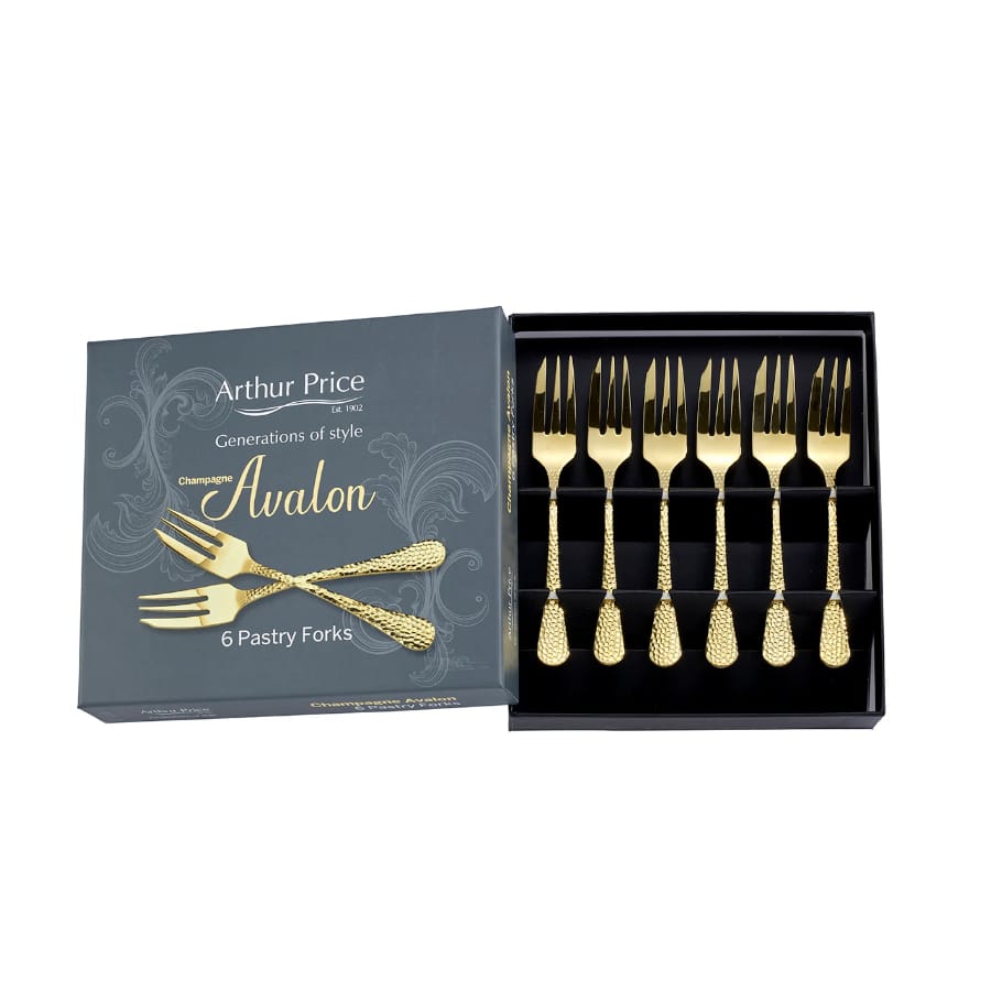 Arthur Price Pastry Fork Champagne Avalon Set Of 6 -Arthur Price