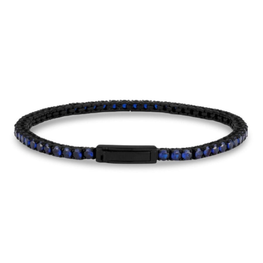 ARZ 3mm Black Steel Blue C.Z Tennis Bracelet -ARZ Steel