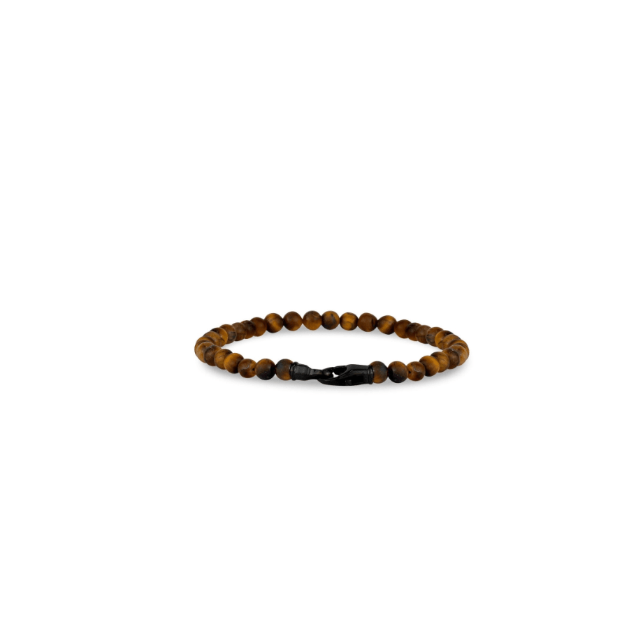 ARZ 4mm Matte Tiger Eye Bead Bracelet -ARZ Steel