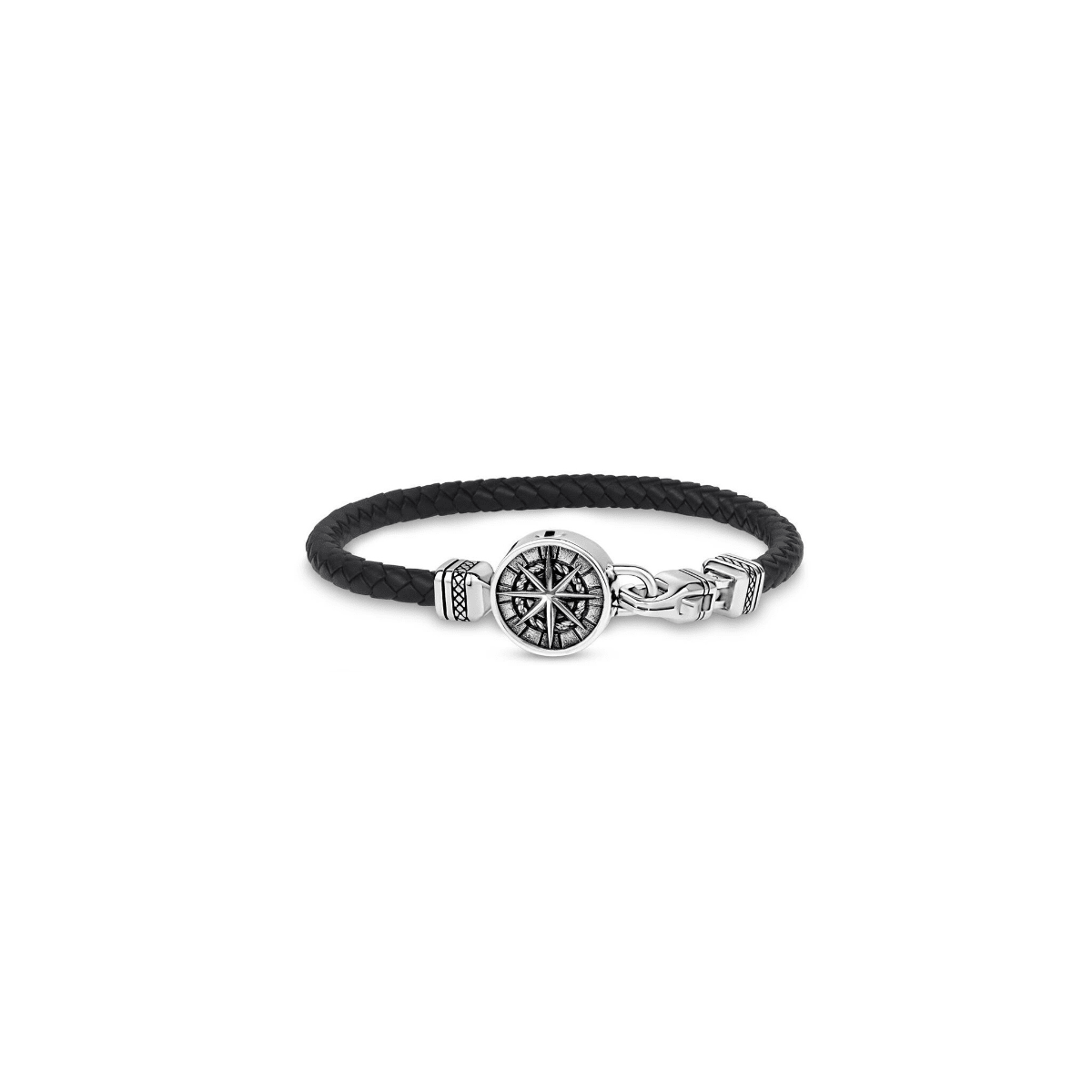 ARZ 5mm Cremation Compass Rubber Bracelet -ARZ Steel