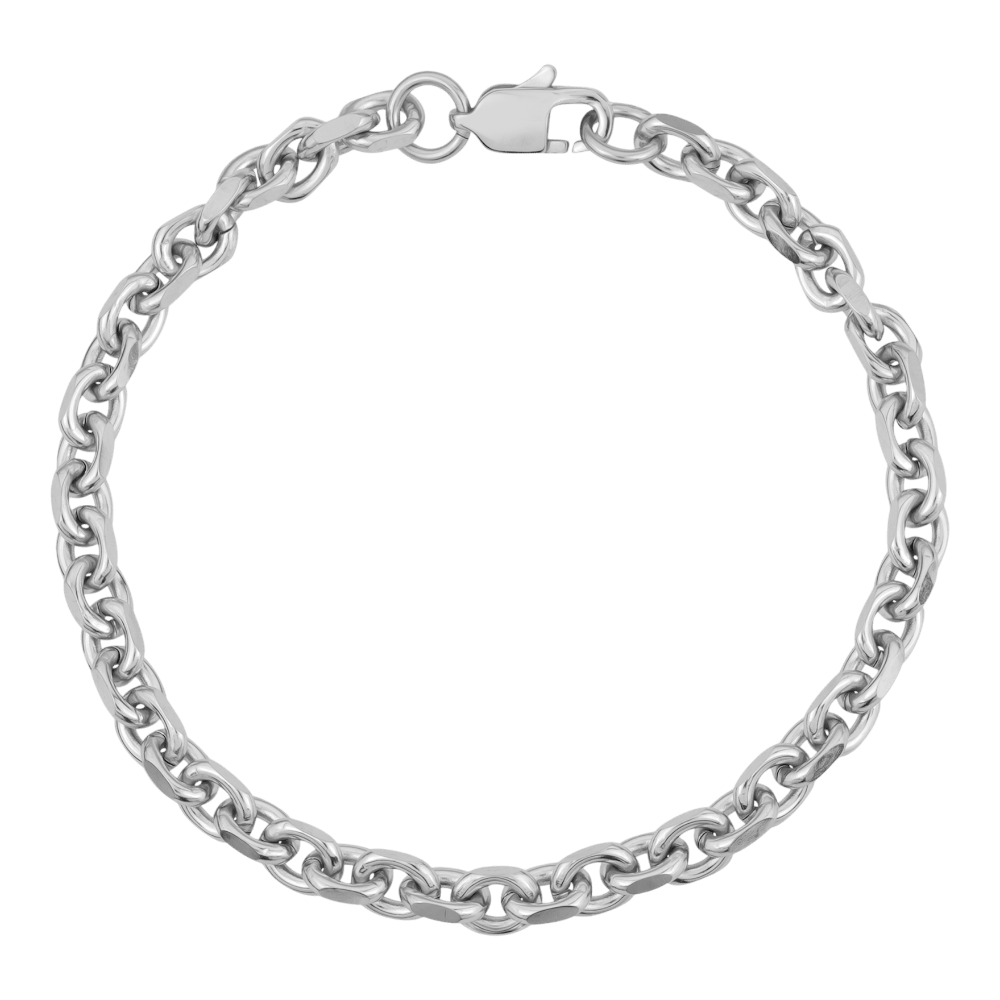 ARZ 5mm Oval Link Cutting Edges Steel Bracelet -ARZ Steel