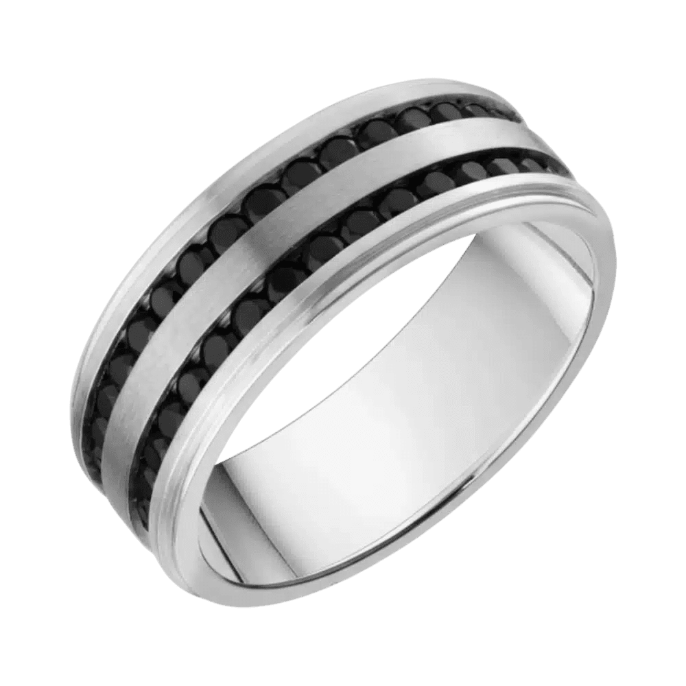ARZ 8mm Double Row Black CZ Band -Spilhaus