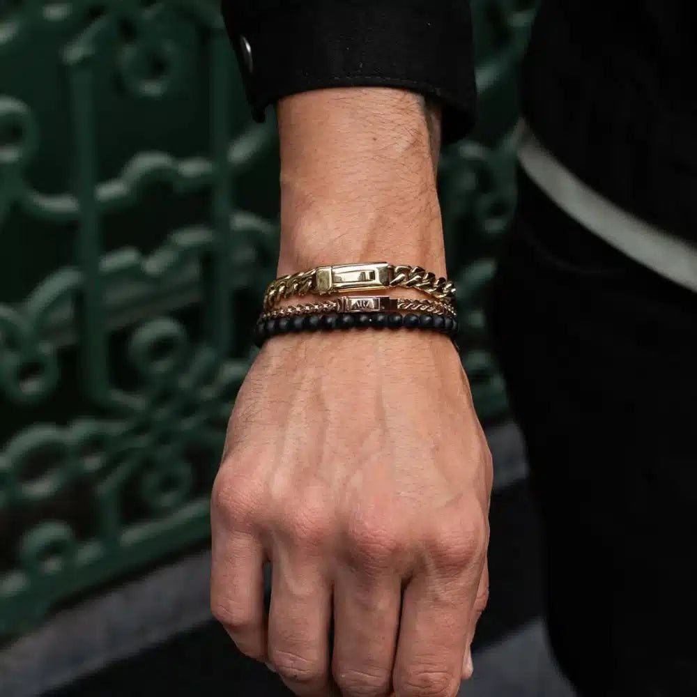 ARZ 8mm Matte Black Onyx Bead Bracelet -Spilhaus