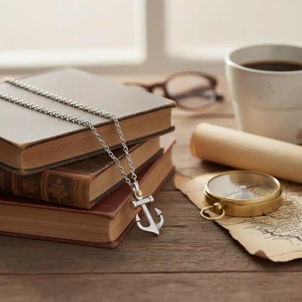 ARZ Anchor Pendant With Gold Screw -Spilhaus
